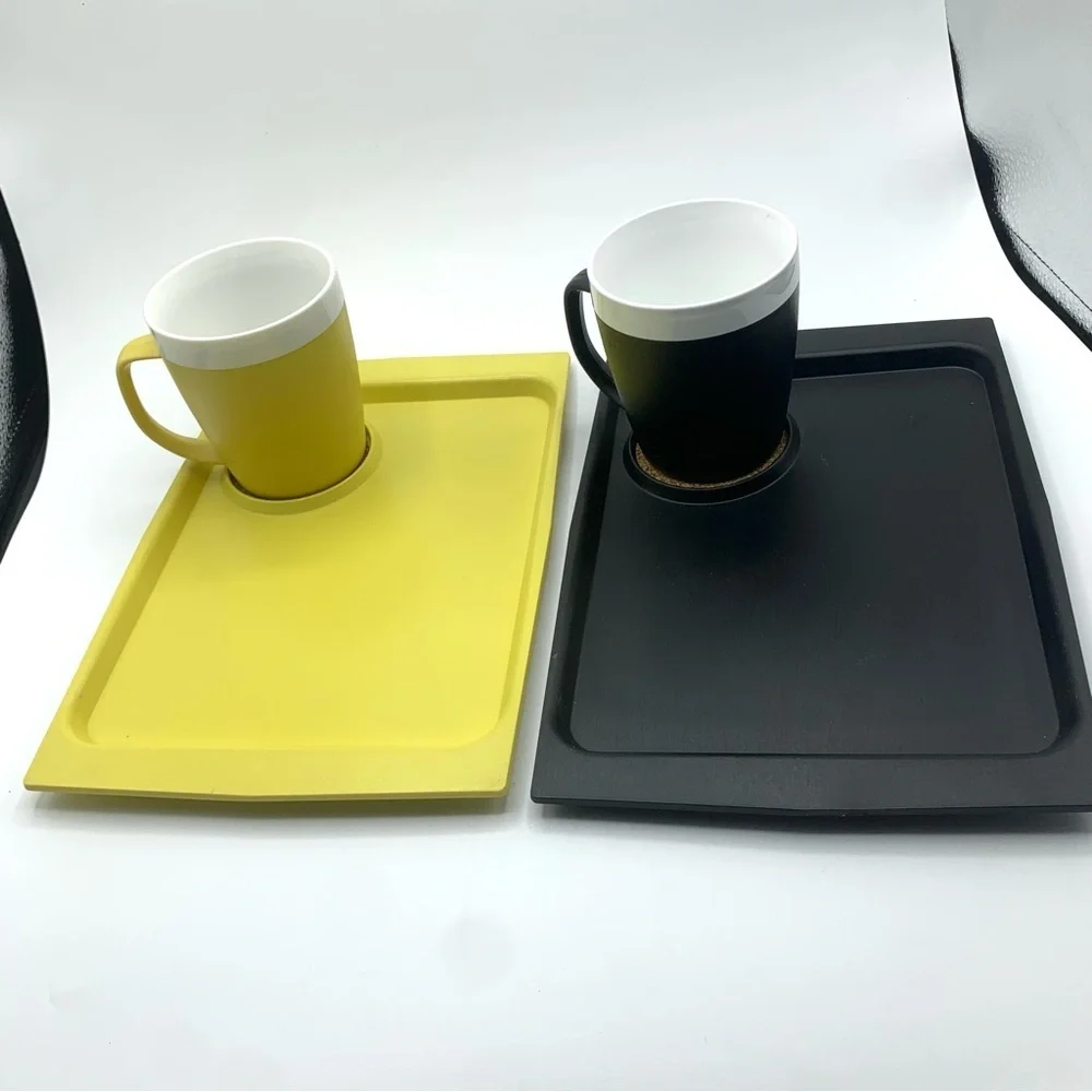 MCM 8 Serving Snack Trays & 2 Mugs ACCA Ware by David Douglas Vintage Retro